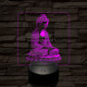 Buddha meditál 7 színű, színváltós valósághű  3D led lámpa