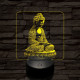Buddha meditál 7 színű, színváltós valósághű  3D led lámpa