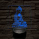 Buddha meditál 7 színű, színváltós valósághű  3D led lámpa