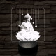 Buddha lótuszon 7 színű, színváltós valósághű 3D led lámpa