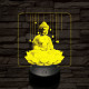 Buddha lótuszon 7 színű, színváltós valósághű 3D led lámpa
