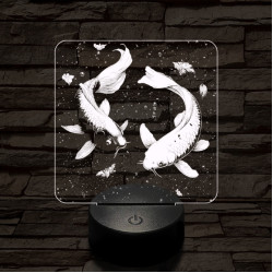 Jin-Jang halak - 7 színű valósághű 3D led lámpa