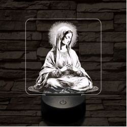 Szűzanya 7 színű valósághű 3D led lámpa