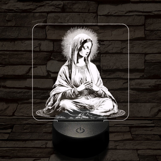 Szűzanya 7 színű valósághű 3D led lámpa