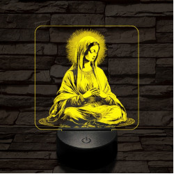 Szűzanya 7 színű valósághű 3D led lámpa