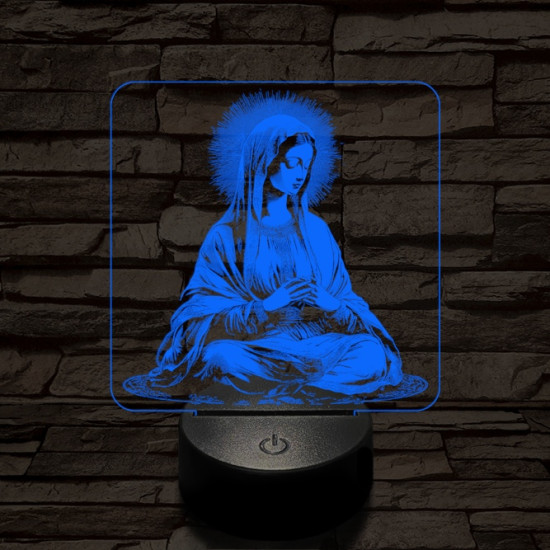 Szűzanya 7 színű valósághű 3D led lámpa