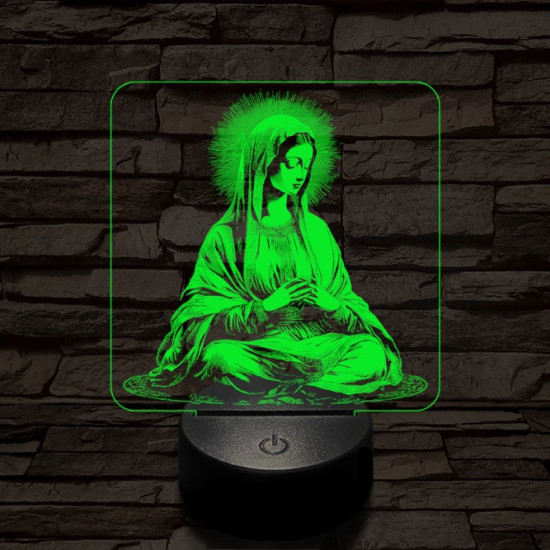 Szűzanya 7 színű valósághű 3D led lámpa