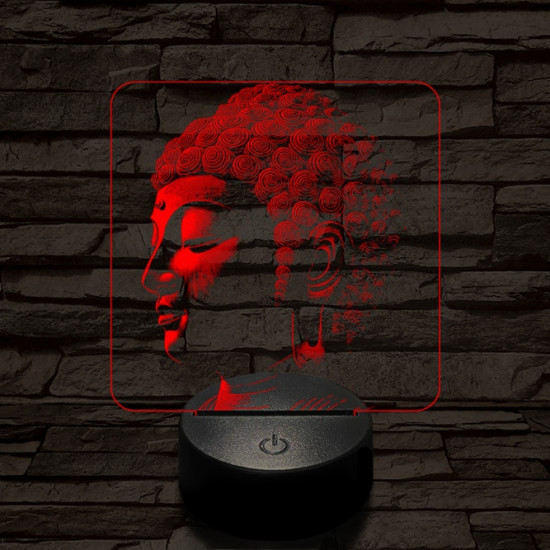 Buddha profil 7 színű valósághű 3D led lámpa