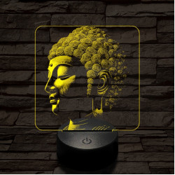 Buddha profil 7 színű valósághű 3D led lámpa