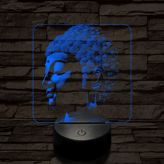 Buddha profil 7 színű valósághű 3D led lámpa