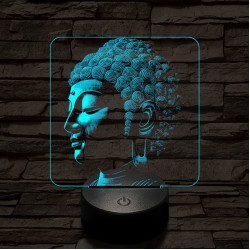 Buddha profil 7 színű valósághű 3D led lámpa