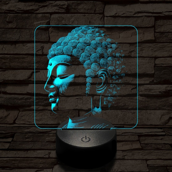 Buddha profil 7 színű valósághű 3D led lámpa