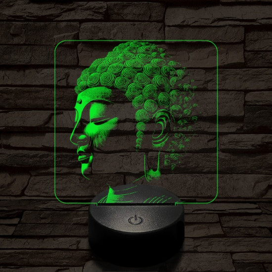 Buddha profil 7 színű valósághű 3D led lámpa