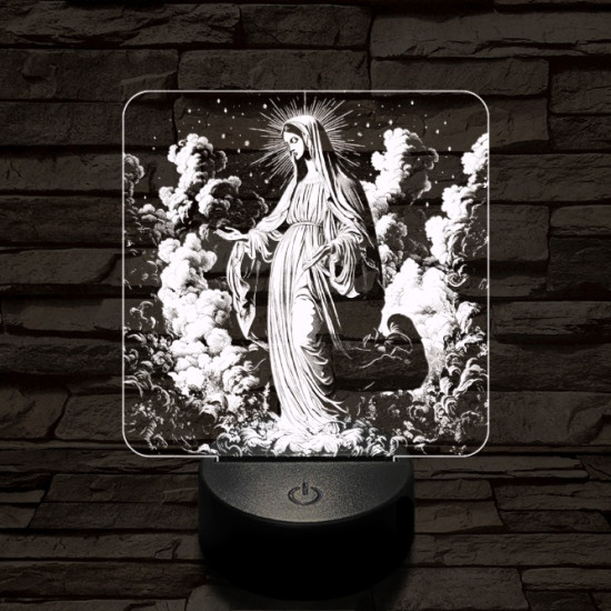 Mária jelenés 7 színű valósághű 3D led lámpa
