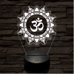 OM mandala 7 színű  3D led lámpa
