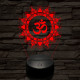 OM mandala 7 színű  3D led lámpa