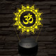OM mandala 7 színű  3D led lámpa