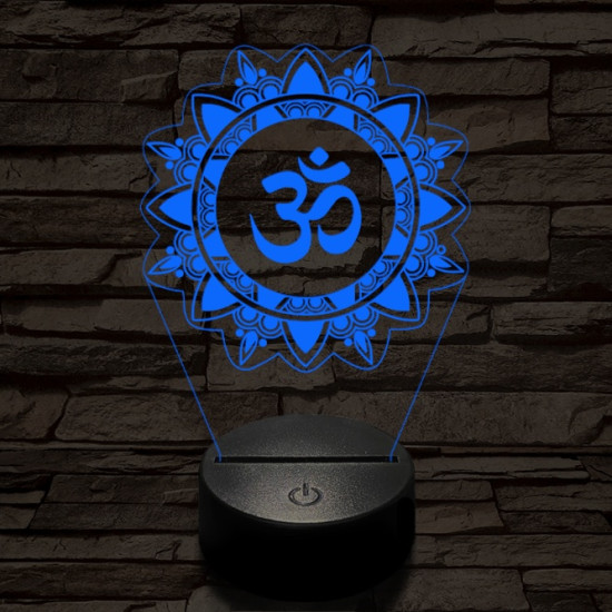OM mandala 7 színű  3D led lámpa