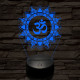 OM mandala 7 színű  3D led lámpa