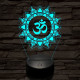 OM mandala 7 színű  3D led lámpa