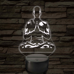 Meditáló szerzetes - 7 színű. színváltós 3D led lámpa