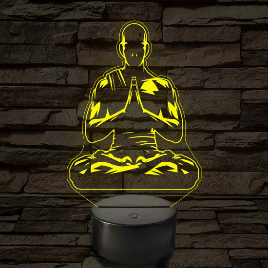 Meditáló szerzetes - 7 színű. színváltós 3D led lámpa