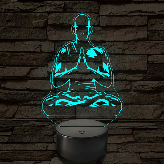 Meditáló szerzetes - 7 színű. színváltós 3D led lámpa