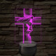 Jézus arcképe kereszttel - 7 színű, színváltós 3D led lámpa
