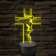 Jézus arcképe kereszttel - 7 színű, színváltós 3D led lámpa