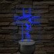 Jézus arcképe kereszttel - 7 színű, színváltós 3D led lámpa