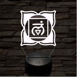 Gyökércsakra 7 színű távirányítós  3D led lámpa