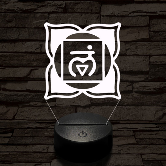 Gyökércsakra 7 színű távirányítós  3D led lámpa