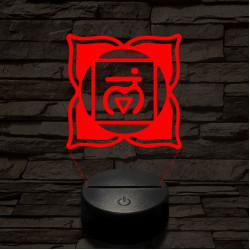 Gyökércsakra 7 színű távirányítós  3D led lámpa