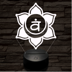 Szakrális csakra 7 színű távirányítós  3D led lámpa