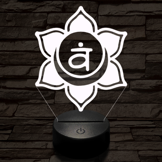 Szakrális csakra 7 színű távirányítós  3D led lámpa