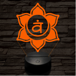 Szakrális csakra 7 színű távirányítós  3D led lámpa