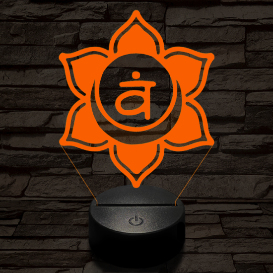 Szakrális csakra 7 színű távirányítós  3D led lámpa