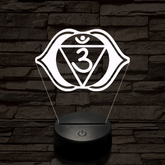 Homlokcsakra 7 színű távirányítós  3D led lámpa