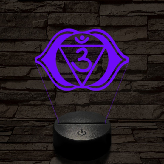 Homlokcsakra 7 színű távirányítós  3D led lámpa