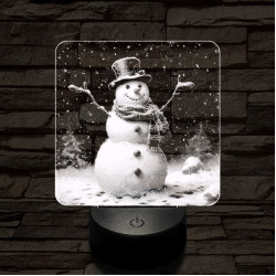 Ünneplő hóember 7 színű valósághű 3D led lámpa