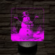 Ünneplő hóember 7 színű valósághű 3D led lámpa