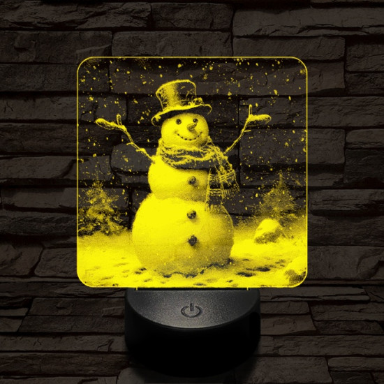 Ünneplő hóember 7 színű valósághű 3D led lámpa