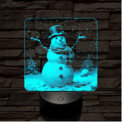 Ünneplő hóember 7 színű valósághű 3D led lámpa