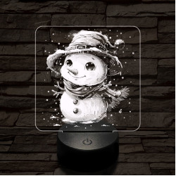 Picúr hóember 7 színű valósághű 3D led lámpa
