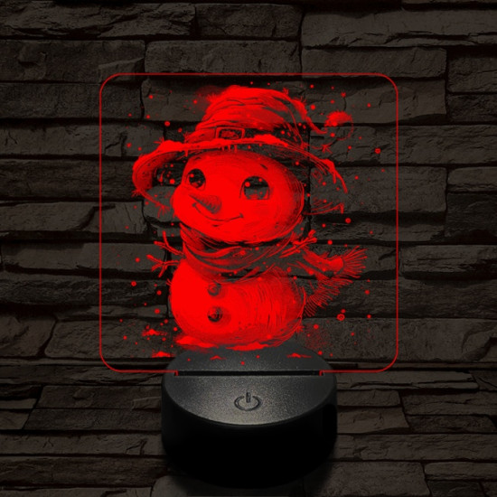 Picúr hóember 7 színű valósághű 3D led lámpa