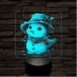 Picúr hóember 7 színű valósághű 3D led lámpa