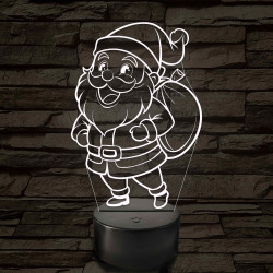 Mikulás figurás – 7 színű, színváltós 3D LED lámpa