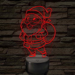 Mikulás figurás – 7 színű, színváltós 3D LED lámpa