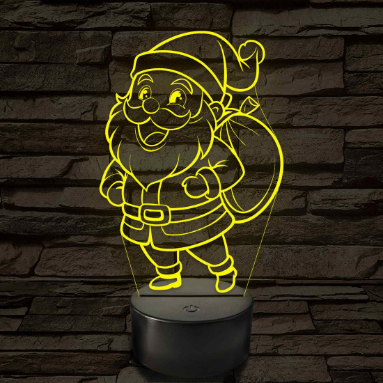 Mikulás figurás – 7 színű, színváltós 3D LED lámpa