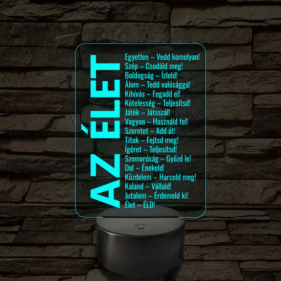 Az élet – 7 színű, színváltós LED lámpa